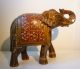 Vintage Hindu Indian Carved And Painted Wood Caparisoned Festival Elephant India photo 3