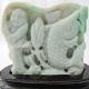 100% Natural Jadeite A Jade Statues (with Auth Certificate) - Fish&man Nr/pc1120 Other photo 1