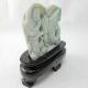 100% Natural Jadeite A Jade Statues (with Auth Certificate) - Fish&man Nr/pc1120 Other photo 6