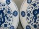 Pair Signed Chinese Blue White Dragon Decorated Charger Bowl Ming Dynasty Style Plates photo 9