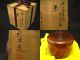 Japanese Antique Tea Caddy Fuki - Lacquered Grained Gold Leaf Natsume By Shuhei Tea Caddies photo 11