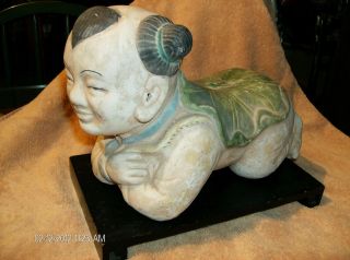 ~~~~~rare Antique Chinese Headrest Of A Child~~~~~ photo