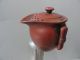 Chinese Red Enameled Pottery Old Exquisite Unique Fancy Style 3 Teapots photo 4