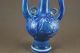 Unique Chinese Monochrome Blue Glaze Porcelain Dragon&phoenix Wine Pot Pots photo 9