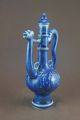 Unique Chinese Monochrome Blue Glaze Porcelain Dragon&phoenix Wine Pot Pots photo 6