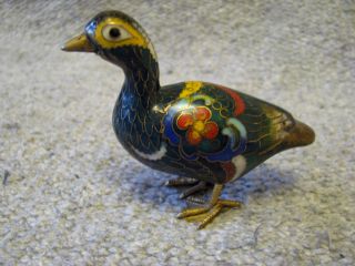 1900s Chinese Cloisonne Duck. photo