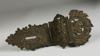 Antique Nepalese - Tibetan Buddhist Bronze Trunk Latch / Asian / Buddha photo