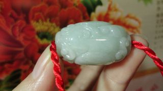 Chinese100%natural Green A Jade Jadeite Necklace&pendant/lulu Tong/road Smooth photo