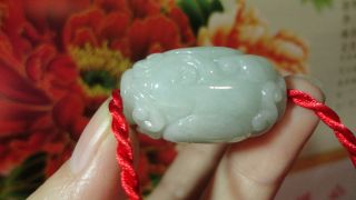 Chinese100%natural Green A Jade Jadeite Necklace&pendant/lulu Tong/road Smooth photo