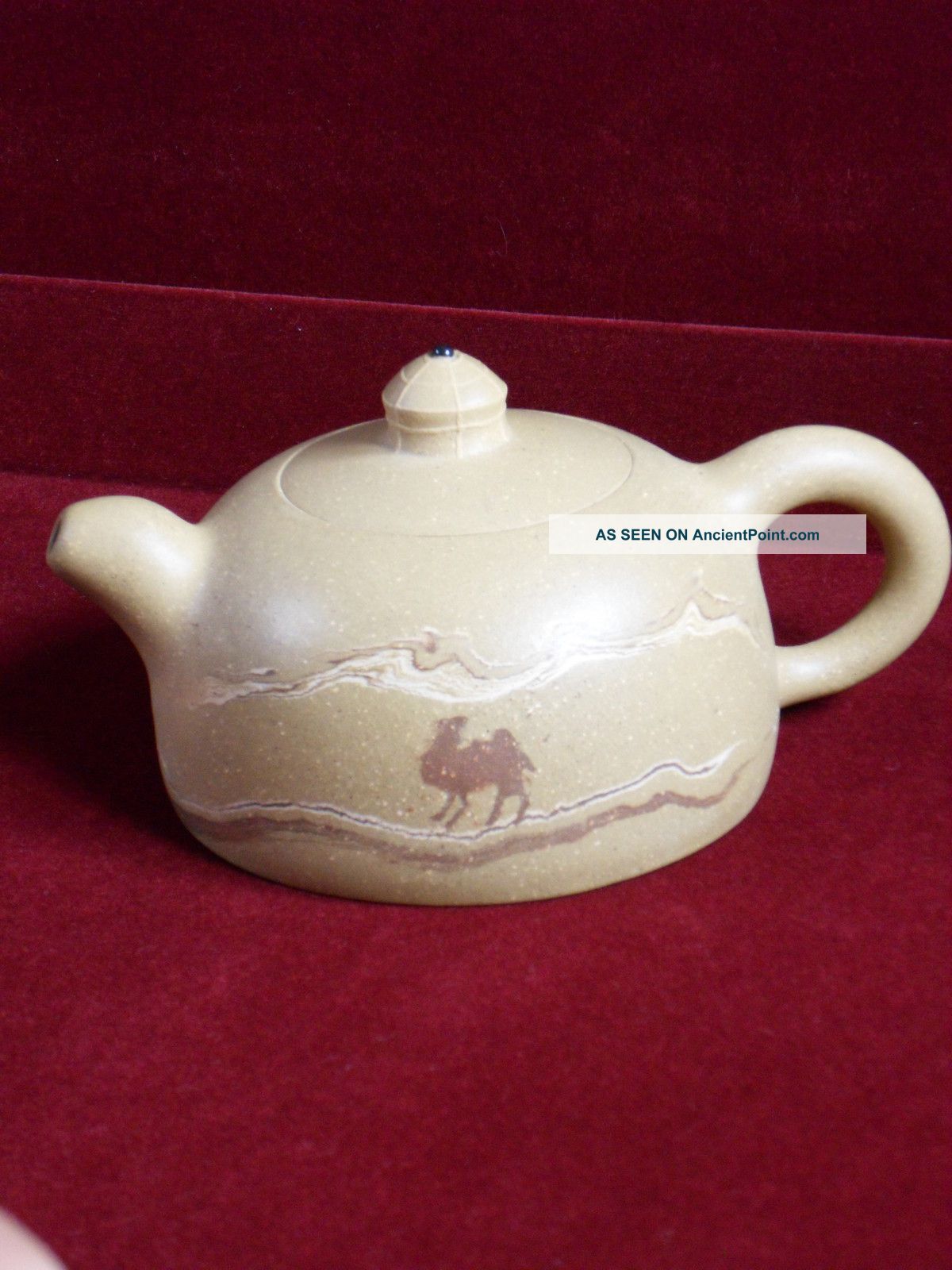 Antique Chinese Yixing Teapot Camel Design,  Signed & Marked,  Handmade Pottery Teapots photo