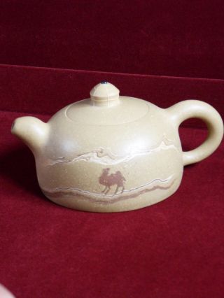 Antique Chinese Yixing Teapot Camel Design,  Signed & Marked,  Handmade Pottery photo