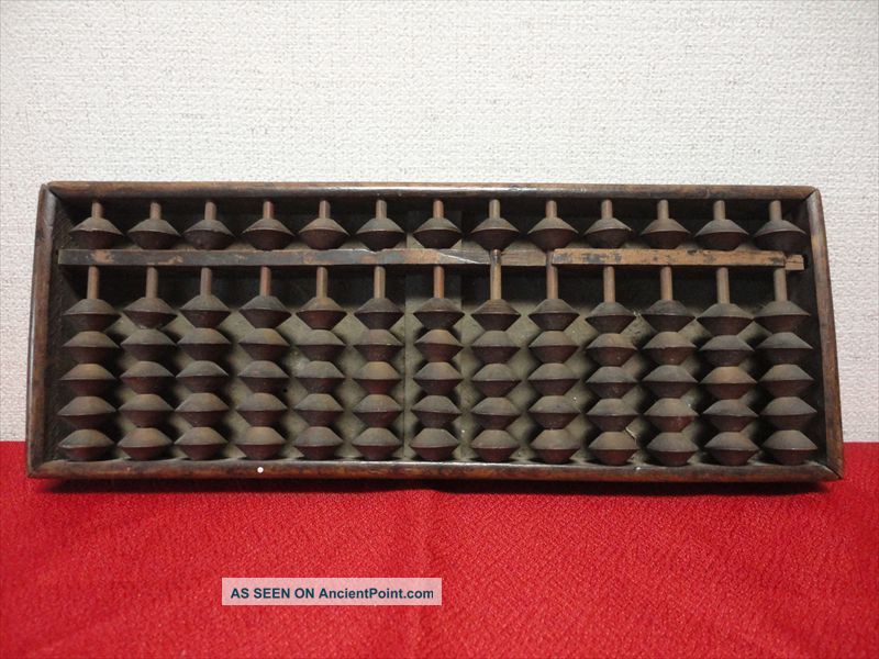 Japanese Antiques Wooden Calculator Abacus Traditional Item Kanji 005 Other photo
