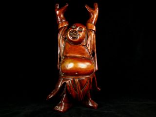 Antique Chinese Wooden Carved Buddha Figure. photo