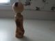 Vintage Kokeshi Doll Hand Hewn And Painted With Japanese Script Other photo 3