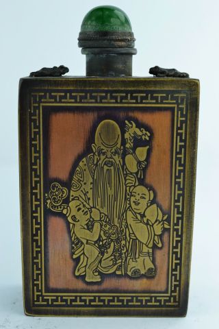 Asian Old Collectibles Decorated Wonderful Handwork Copper Immortal Snuff Bottle photo