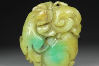 Chinese Old Jade Handwork Carving Dragon Pendant photo