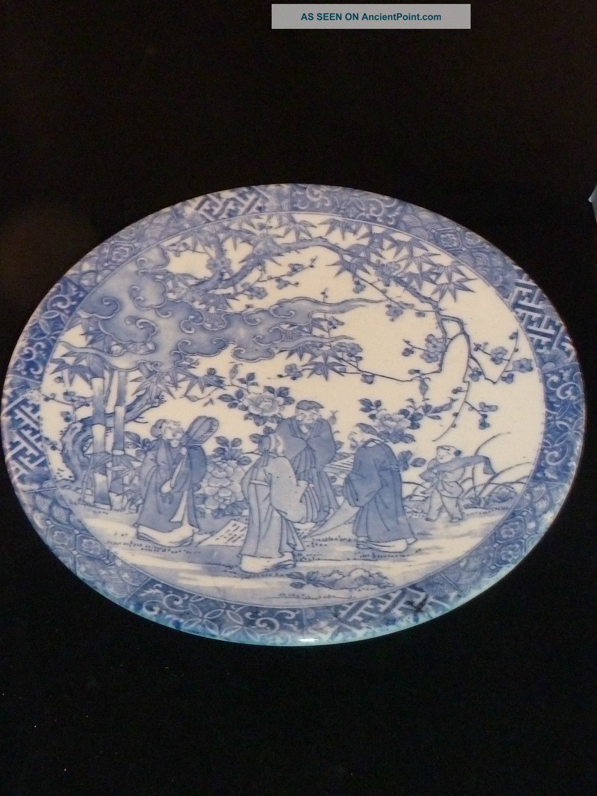 Impressive Antique Chinese Blue And White Large Plate/charger In Mint Condition Porcelain photo