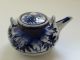 Antique Chinese Export Porcelain Blue And White Fern Leaf Teapot Porcelain photo 1