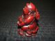 Unique Chinese Red Lacquer Man Or Buddha & Fish Statue Gorgeous & Stunning Buddha photo 1