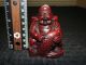 Unique Chinese Red Lacquer Man Or Buddha & Fish Statue Gorgeous & Stunning Buddha photo 4
