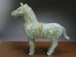 Ancient Chinese Bronze Horse,  Patina Probably Han Dynasty photo