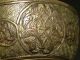 Late 19th C Persian Cast Brass Bowl W Chased Silver Inscriptions & Vine Decor Middle East photo 3
