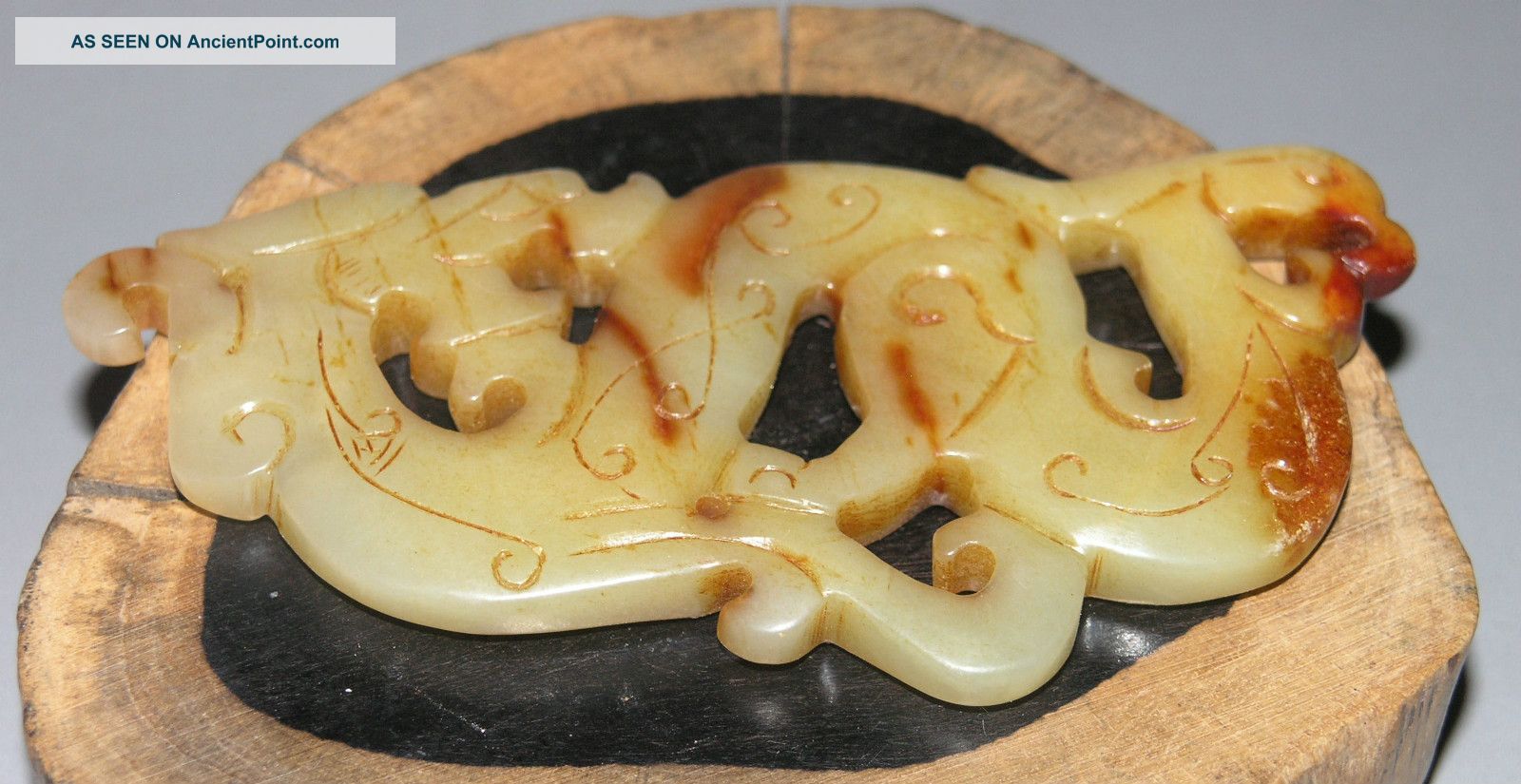 Ancient Chinese Hetian Jade Hand - Carved Pendant (jade Pendant With Dragon) 4.  3inch Necklaces & Pendants photo