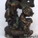 Pair Lotus Boy&girl Bronze Statue Chinese Antique Other photo 1