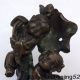 Pair Lotus Boy&girl Bronze Statue Chinese Antique Other photo 2