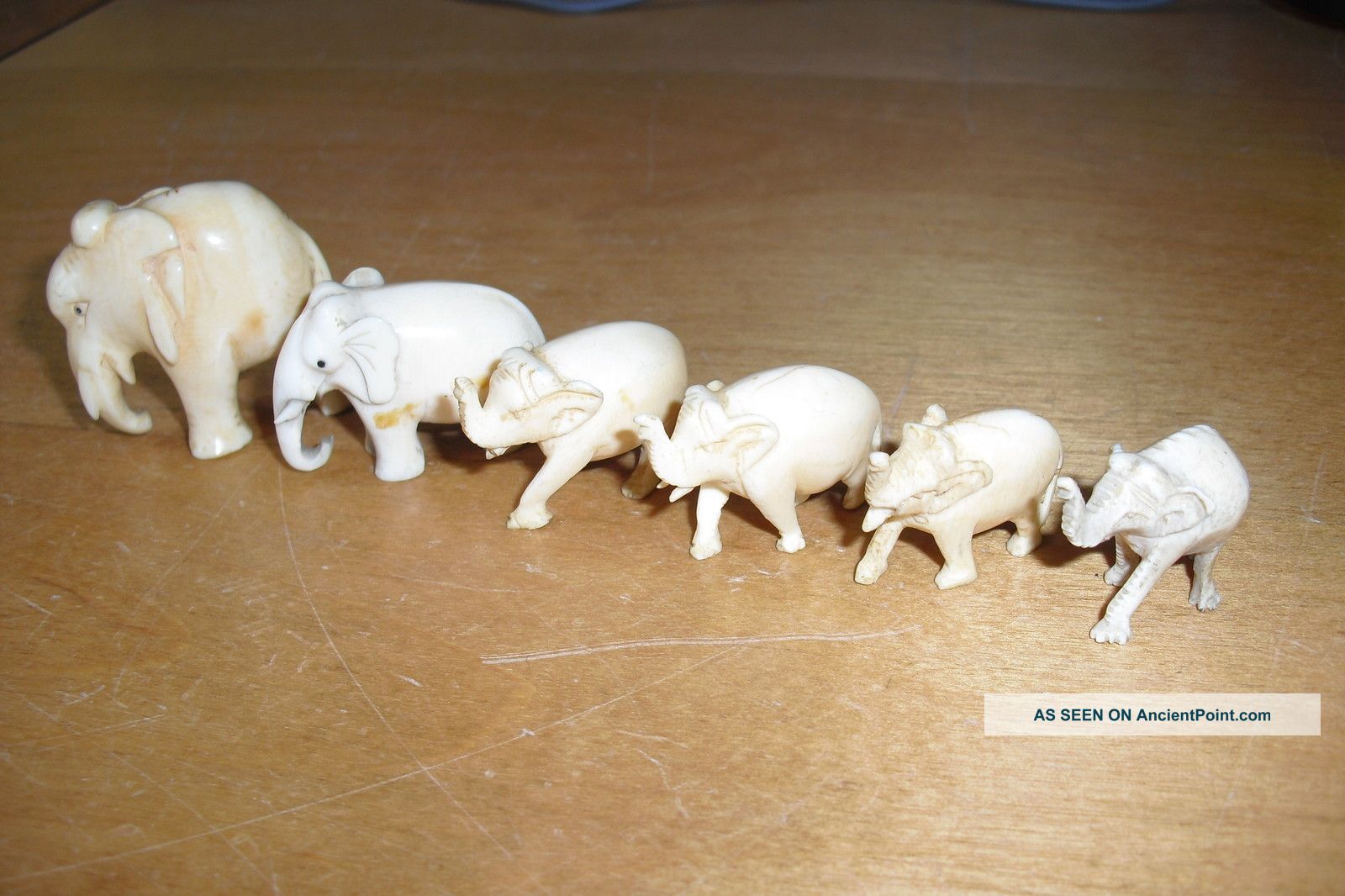 Antique Rare Faux Ivory Elephant Collection From 1880s Other photo