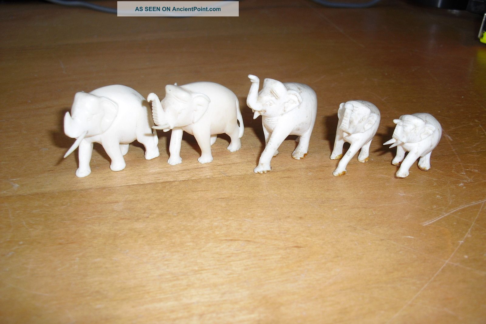 Antique Rare Faux Ivory Elephant Collection From 1880s Other photo