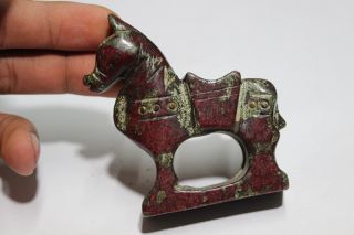 Old Chinese Hand Carved Hetian Jade Status /horse Status photo