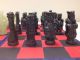 Hand Carved Jade & Onyx Chess Set With Folding Chess Board For Chess Pieces Other photo 4