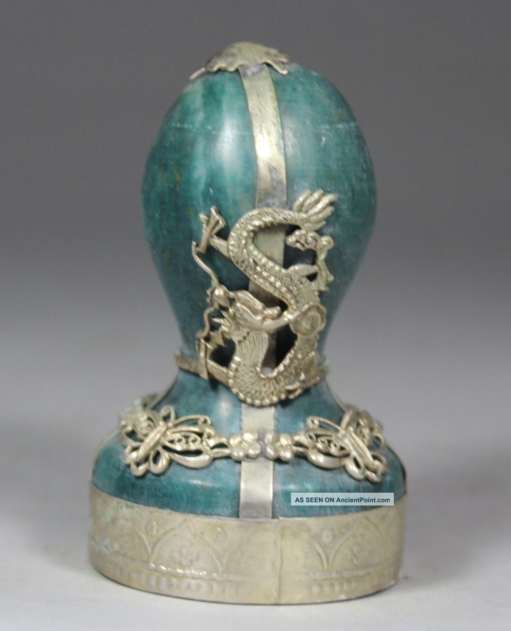Chinese Old Jade Handwork Armored Dragon Statue/sign Other photo