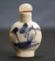 Lot 3x Chinese Antique Porcelain Snuff Bottles 20th Century Or Earlie + Stopper Snuff Bottles photo 6