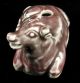 19th C.  Japanese Glazed Porcelain Suiteki Water Dropper,  Seated Cow,  Open Mouth Other photo 1