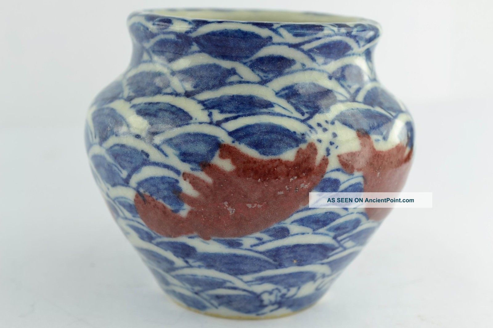 Asian Old Collectibles Decorated Handwork Porcelain Painting Fish Pot Aaaaa Pots photo