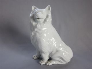 Japanese Arita Ware White Porcelain Statue W/sign By Seizan; Dog Figurine/ 904 photo