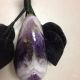 Vintage Africa Amethyst Pear With Dark New Jade Leaves - Hand Carved Other photo 2
