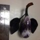 Vintage Africa Amethyst Pear With Dark New Jade Leaves - Hand Carved Other photo 3