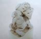 2 Miniature Chinese Hand Carved Yellow Soapstone & White Jade Foo Dog Chop Seals Foo Dogs photo 11