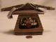 Antique Miniature Wood Architectural Model Japanese House & Geisha Girl Other photo 1