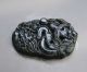 Chinese Hetian Black Green Jade Carved Dragon Pendant Nr Other photo 3