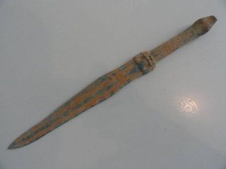 Bronze Chinese Swords Spearhead Carven Handle Heavy Long 04 photo