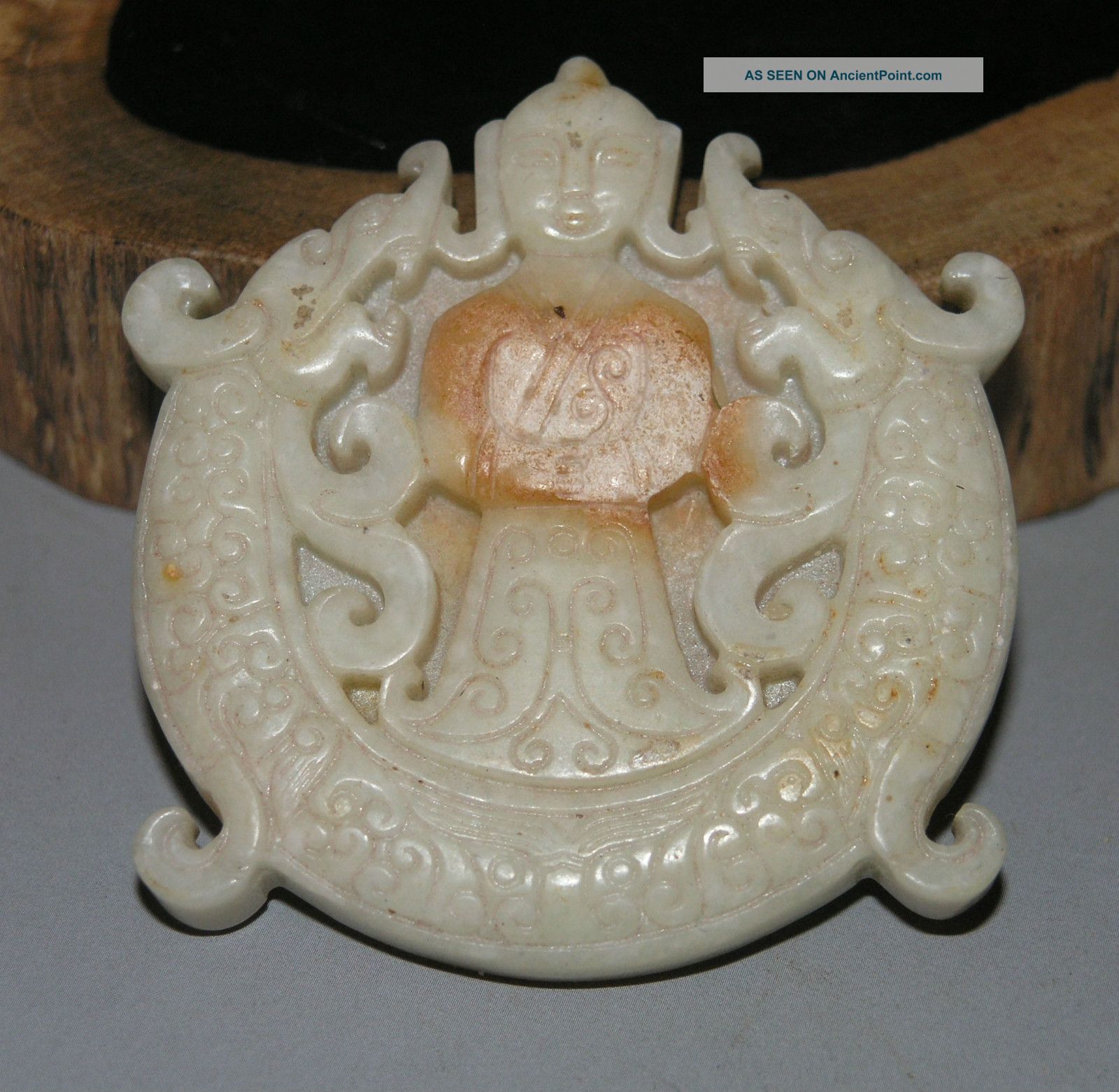 Ancient Chinese Hetian Jade Hand - Carved Pendant (ancient Lady) 2.  6inch Necklaces & Pendants photo
