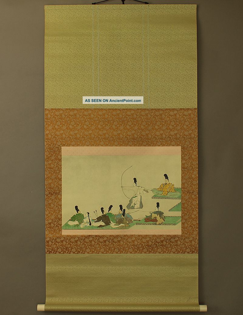 Japanese Hanging Scroll : Printed @b188 Paintings & Scrolls photo