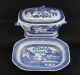 Antique Blue & White Canton China,  Export Porcelain - Gravy Tureen/stand (3 Pieces) Boxes photo 1