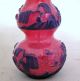 2 Chinese Carved Bi - Color Peking Glass Snuff Bottles W/ Crane Bird & Landscapes Snuff Bottles photo 10