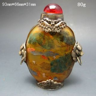 Chinese Inside Hand Painted Glass Snuff Bottle Nr/xb2107 photo