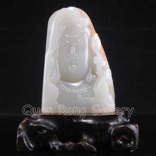 Chinese Hetian Jade Statue - Kwan - Yin Nr photo